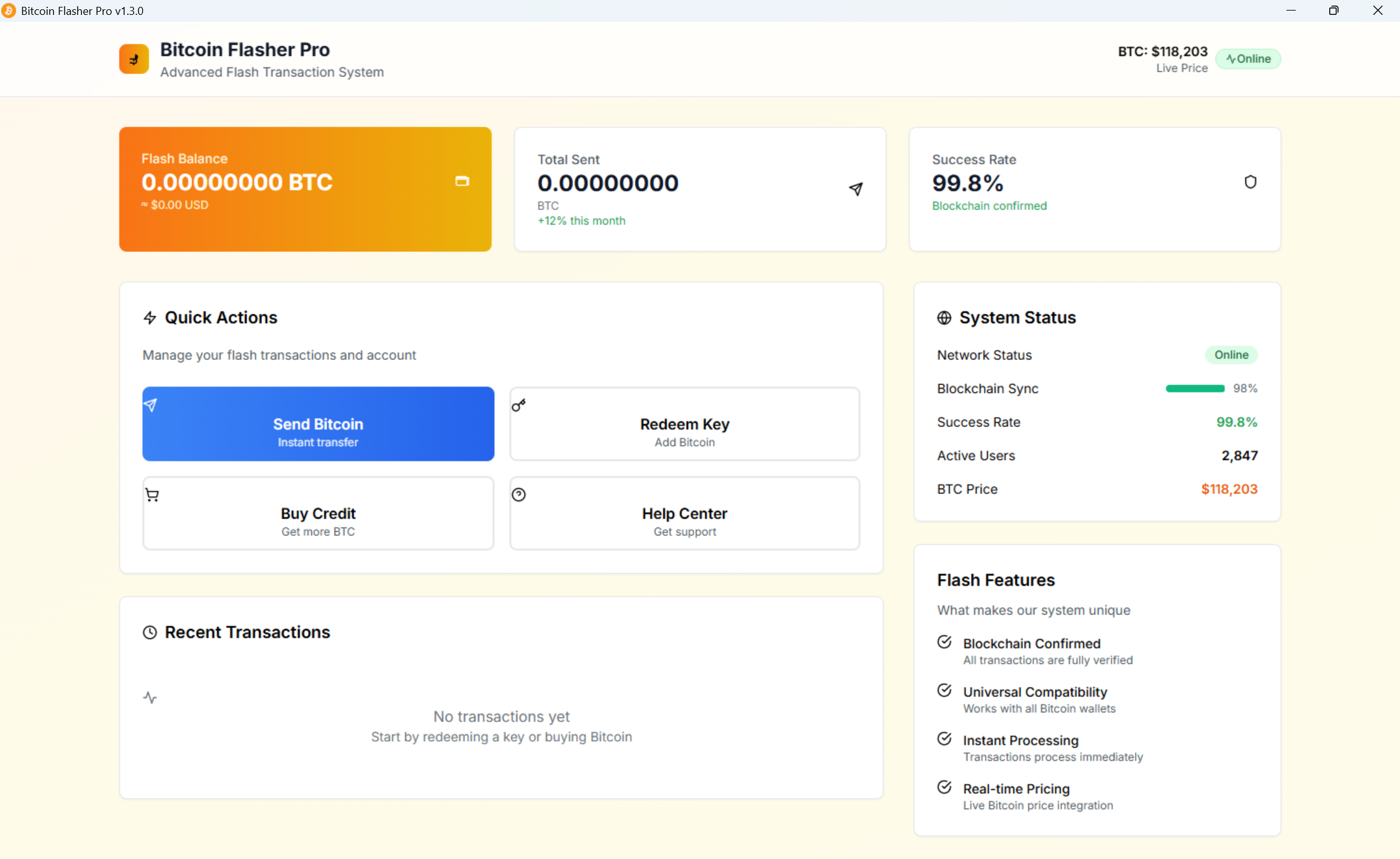 Bitcoin Flasher Pro v1.3.0