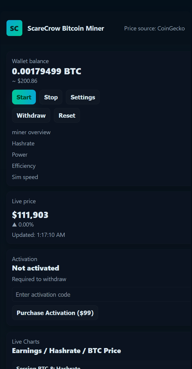 ScareCrow Bitcoin Miner for Android