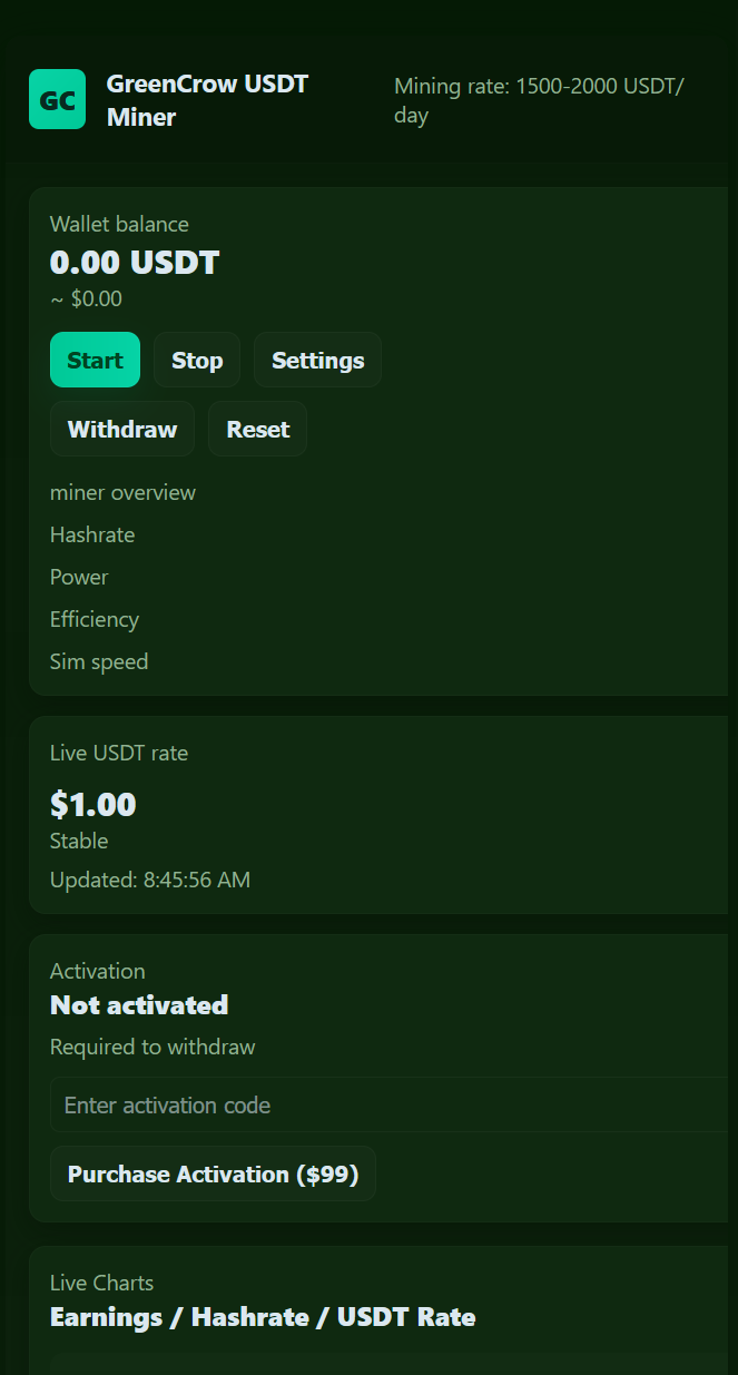 GreenCrow USDT Miner APK